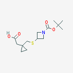 2-(1-((1-(TERT-BUTOXYCARBONYL)AZETIDIN-3-YLTHIO)METHYL)CYCLOPROPYL)ACETIC ACID, 95% molecular structure