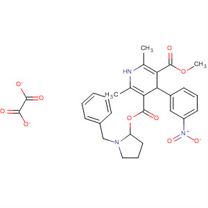 3,5-Pyridinedicarboxylic acid,1,4-dihydro-2,6-dimethyl-4-(3-nitrophenyl)-, methyl1-(phenylmethyl)-3-pyrrolidinyl ester, ethanedioate (1:1) molecular structure