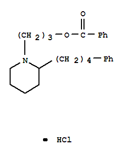 3-[2-(4-phenylbutyl)piperidin-1-yl]propyl benzoate hydrochloride