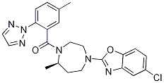 (R)-(4-(5-chlorobenzo[d]oxazol-2-yl)-7-Methyl-1,4-diazepan-1-yl)(5-Methyl-2-(2H-1,2,3-triazol-2-yl)phenyl)Methanone molecular structure