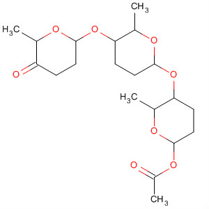 2H-Pyran-3(4H)-one,6-[[6-[[6-(acetyloxy)tetrahydro-2-methyl-2H-pyran-3-yl]oxy]tetrahydro-2-methyl-2H-pyran-3-yl]oxy]dihydro-2-methyl- molecular structure