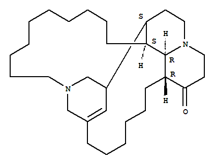 15H-16,1,14-[1,2]Propanediyl[3]ylidene-7H,14H-azacyclodocosino[10,11,12-ij]quinolizin-7-one,1,2,3,5,6,7a,8,9,10,11,12,13,17,18,19,20,21,22,23,24,25,26,26a,26b-tetracosahydro-,(1S,7aR,26aS,26bR)-[partial]- molecular structure