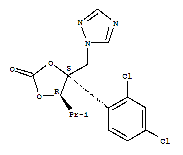 1,2,5-trideoxy-4-C-(2,4-dichlorophenyl)-2-methyl-3,4-O-(oxomethylidene)-5-(1H-1,2,4-triazol-1-yl)-L-arabinitol molecular structure