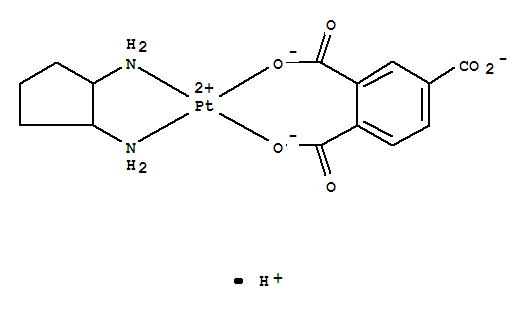 platinum(2+) hydrogen benzene-1,2,4-tricarboxylate - cyclopentane-1,2-diamine (1:1) molecular structure