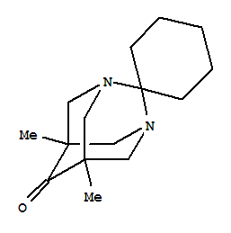 spiro[cyclohexane-1,2'-[1,3]diazatricyclo[3.3.1.1~3,7~]decan]-6'-one, 5',7'-dimethyl- molecular structure