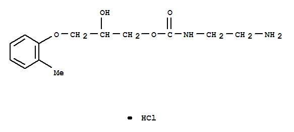 2-({[2-hydroxy-3-(2-methylphenoxy)propoxy]carbonyl}amino)ethanaminium chloride molecular structure