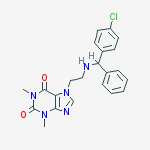 1H-Purine-2,6-dione, 3,7-dihydro-7-(2-(((4-chlorophenyl)phenylmethyl)amino)ethyl)-1,3-dimethyl-, (+-)- molecular structure