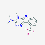 N,N,4-trimethyl-9-(trifluoromethyl)-4H-[1,2,4]triazino[5,6-b]indol-3-amine molecular structure