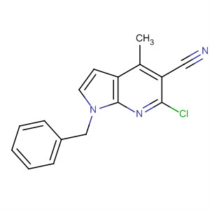 1H-Pyrrolo[2,3-b]pyridine-5-carbonitrile,6-chloro-4-methyl-1-(phenylmethyl)- molecular structure