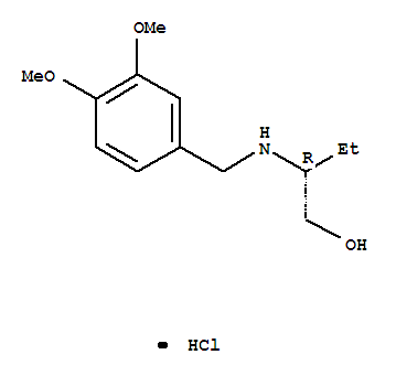 N-(3,4-dimethoxybenzyl)-1-hydroxybutan-2-aminium chloride molecular structure