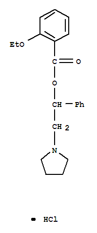 1-phenyl-2-pyrrolidin-1-ylethyl 2-ethoxybenzoate hydrochloride molecular structure