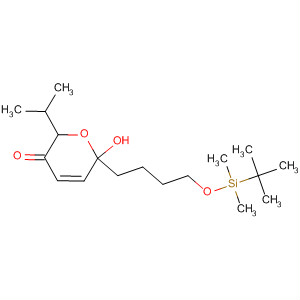 2H-Pyran-3(6H)-one,6-[4-[[(1,1-dimethylethyl)dimethylsilyl]oxy]butyl]-6-hydroxy-2-(1-methylethyl)- molecular structure