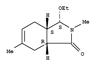 1H-Isoindol-1-one,3-ethoxy-2,3,3a,4,7,7a-hexahydro-2,6-dimethyl-, (3R,3aR,7aS)-rel- molecular structure