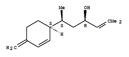 2-Cyclohexene-1-propanol,g-methyl-4-methylene-a-(2-methyl-1-propen-1-yl)-, (aR,gS,1S)- molecular structure