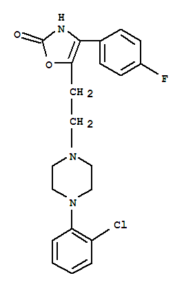 2-oxazolol, 5-[2-[4-(2-chlorophenyl)-1-piperazinyl]ethyl]-4-(4-fluorophenyl)- molecular structure