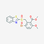 Methyl 2-(1,3-benzothiazol-2-ylsulfonylmethyl)-3-bromo-6-methoxybenzoate molecular structure