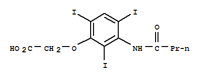 [3-(butanoylamino)-2,4,6-triiodophenoxy]acetic acid molecular structure