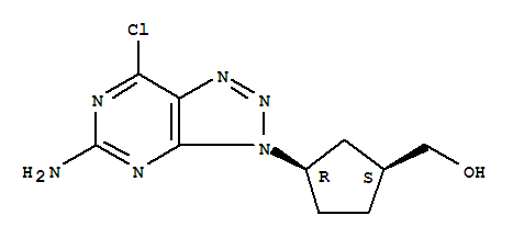 [(1R,3S)-3-(5-amino-7-chloro-3H-[1,2,3]triazolo[4,5-d]pyrimidin-3-yl)cyclopentyl]methanol molecular structure