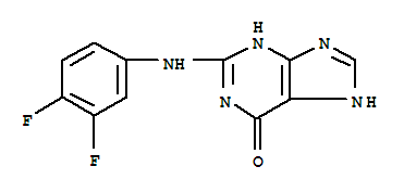 2-[(3,4-difluorophenyl)amino]-3,7-dihydro-6H-purin-6-one molecular structure
