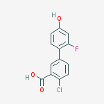2-chloro-5-(2-fluoro-4-hydroxyphenyl)benzoic Acid molecular structure