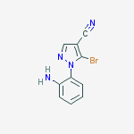 1-(2-aminophenyl)-5-bromopyrazole-4-carbonitrile molecular structure