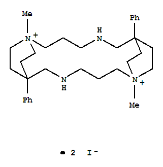 5,14-Diaza-1,10-diazoniatricyclo[14.2.2.27,10]docosane,1,10-dimethyl-7,16-diphenyl-, iodide (1:2) molecular structure