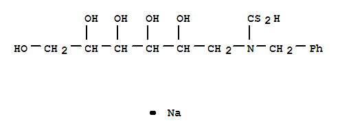 sodium 1-[benzyl(carbodithioato)amino]-1-deoxyhexitol molecular structure