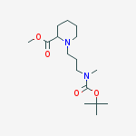 Methyl 1-(3-((tert-butoxycarbonyl)(methyl)amino)propyl)piperidine-2-carboxylate molecular structure