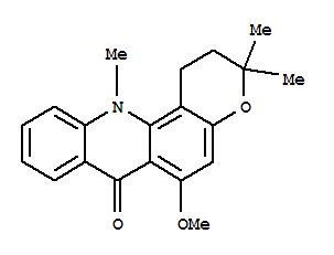 7H-Pyrano(2,3-c)acridin-7-one, 1,2,3,12-tetrahydro-6-methoxy-3,3,12-trimethyl- molecular structure