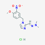 1H-IMIDAZOLE-2-CARBOXALDEHYDE,1-((4-METHOXY-3-NITROPHENYL)METHYL)-,DIMETHYLHYDRAZONE,HCL molecular structure