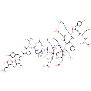 L-Glutamic acid,L-valyl-L-leucyl-L-tyrosyl-L-arginyl-L-a-glutamyl-L-phenylalanyl-L-a-aspartyl-L-a-glutamyl-L-methionyl-L-a-glutamyl-L-a-glutamyl-L-cysteinyl-L-seryl-L-glutaminyl-L-histidyl-L-leucyl-L-prolyl-L-tyrosyl-L-isoleucyl- molecular structure