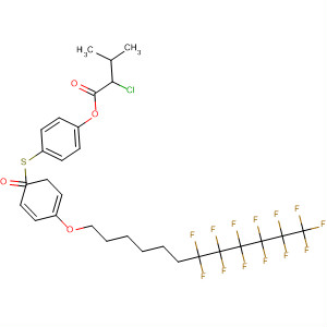 Butanoic acid, 2-chloro-3-methyl-,4-[[4-[(7,7,8,8,9,9,10,10,11,11,12,12,12-tridecafluorododecyl)oxy]benzoyl]thio]phenyl ester molecular structure