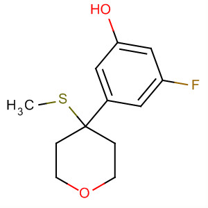 Phenol, 3-fluoro-5-[tetrahydro-4-(methylthio)-2H-pyran-4-yl]- molecular structure