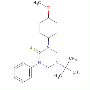 1,3,5-Triazine-2(1H)-thione,5-(1,1-dimethylethyl)tetrahydro-1-(4-methoxyphenyl)-3-phenyl- molecular structure