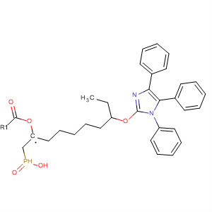 Phosphinic acid, methyl[7-[(1,4,5-triphenyl-1H-imidazol-2-yl)oxy]heptyl]-,ethyl ester molecular structure