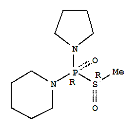 1-{[(R)-methylsulfinyl](pyrrolidin-1-yl)phosphoryl}piperidine molecular structure