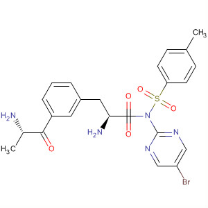 L-Phenylalaninamide,N-[(4-methylphenyl)sulfonyl]-b-alanyl-N-(5-bromo-2-pyrimidinyl)- molecular structure