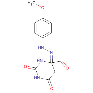 4-Pyrimidinecarboxaldehyde, 1,2,3,6-tetrahydro-2,6-dioxo-,4-[(4-methoxyphenyl)hydrazone] molecular structure