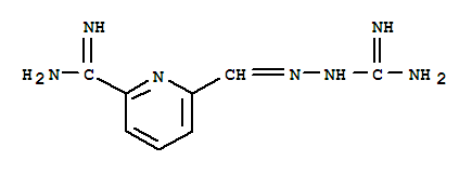 2-Pyridinecarboximidamide,6-[[2-(aminoiminomethyl)hydrazinylidene]methyl]- molecular structure