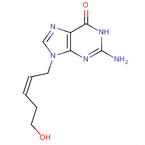 6H-Purin-6-one, 2-amino-1,9-dihydro-9-(5-hydroxy-2-pentenyl)-, (Z)- molecular structure