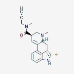 2-Bromo-9,10-didehydro-N-methyl-N-(2-propynyl)-6-methylergoline-8beta-carboxamide molecular structure