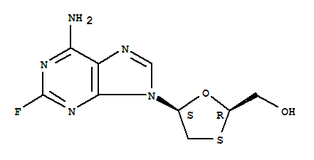 1,3-Oxathiolane-2-methanol, 5-(6-amino-2-fluoro-9H-purin-9-yl)-, (2R-cis)- molecular structure