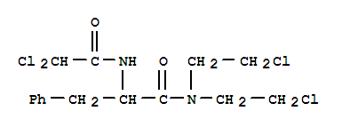 N,N-bis(2-chloroethyl)-Nalpha-(dichloroacetyl)phenylalaninamide molecular structure