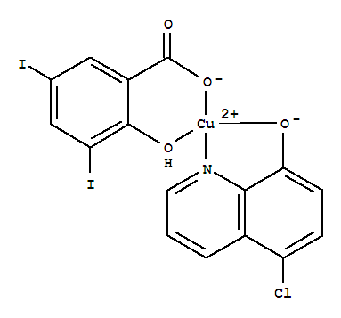 5-chloroquinolin-8-ol; copper; 2-hydroxy-3,5-diiodo-benzoic acid