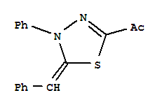 1-[(5Z)-4-phenyl-5-(phenylmethylidene)-4,5-dihydro-1,3,4-thiadiazol-2-yl]ethanone
