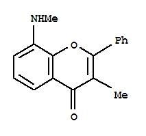 4H-1-Benzopyran-4-one,3-methyl-8-(methylamino)-2-phenyl-