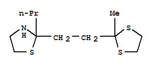 2-[2-(2-methyl-1,3-dithiolan-2-yl)ethyl]-2-propyl-1,3-thiazolidine molecular structure