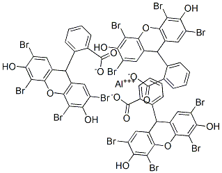 2-(2,4,5,7-tetrabromo-3,6-dihydroxyxanthen-9-yl)benzoic acid, aluminium salt molecular structure