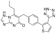 2-propyl-3-[[4-[3-(2H-tetrazol-5-yl)thiophen-2-yl]phenyl]methyl]-1,5,7 ,9-tetrazabicyclo[4.3.0]nona-2,5,7-trien-4-one molecular structure