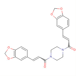 Piperazine, 1,4-bis[3-(1,3-benzodioxol-5-yl)-1-oxo-2-propenyl]- molecular structure